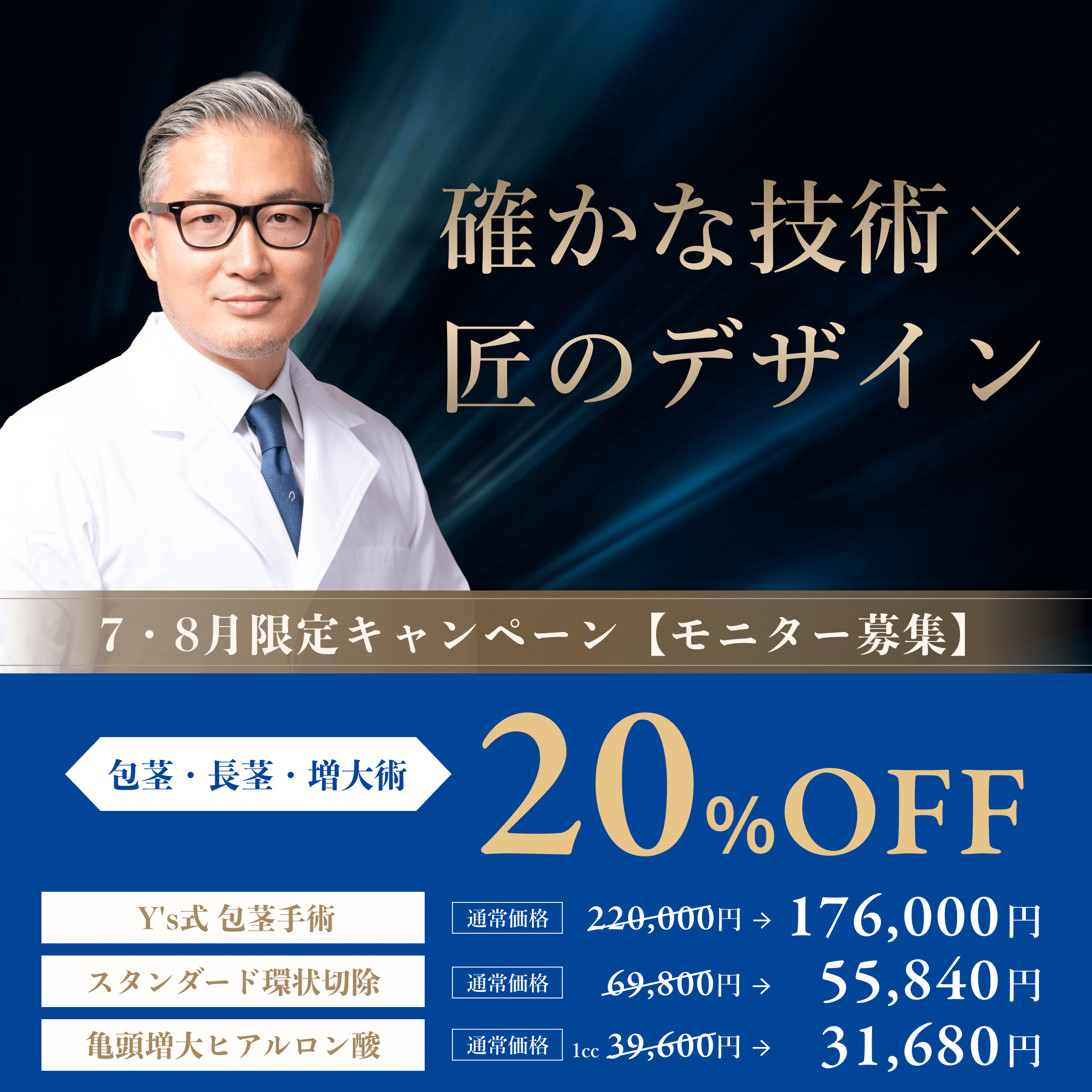 陰茎手術  モニター20％オフキャンペーン
